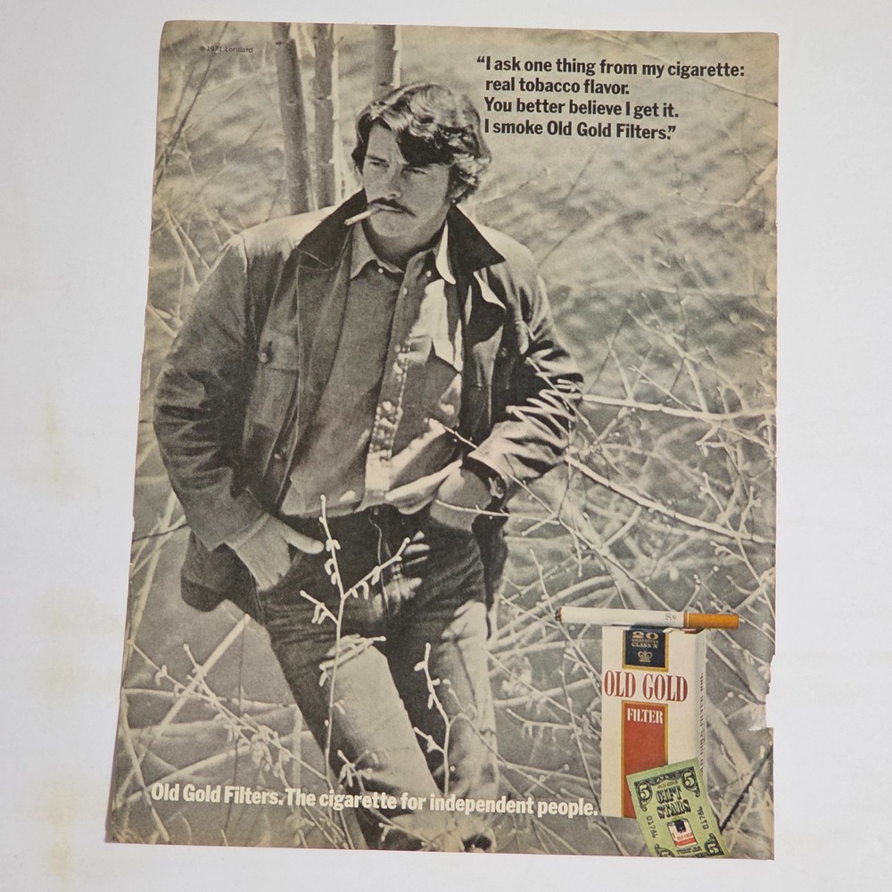 Vintage Print Ad Old Gold cigarettes smoking & Italian Line cruise 8.25x11 1971
